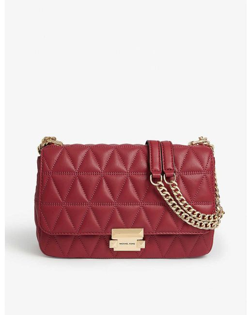 Cyclops nærme sig tung MICHAEL Michael Kors Sloan Large Quilted Leather Shoulder Bag in Red | Lyst  Canada