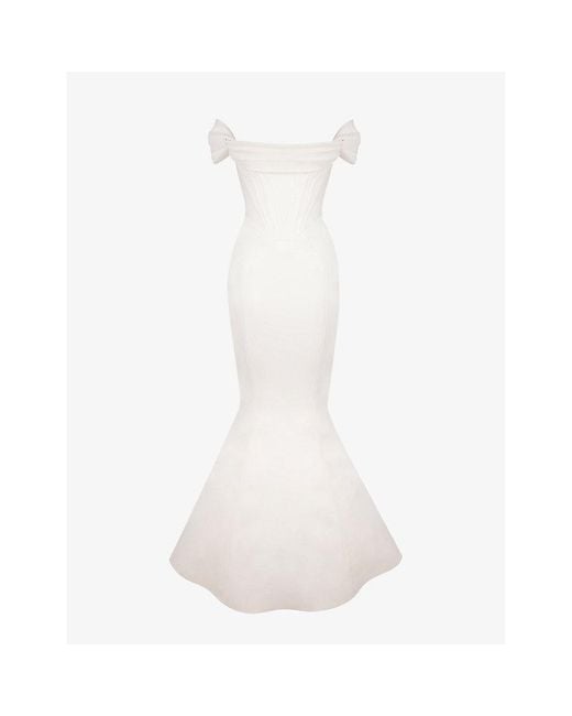House Of Cb White Antoinette Tulle And Satin Wedding Dress