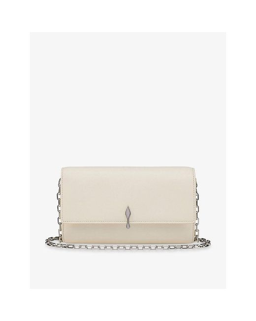 Christian Louboutin Natural Bettina Metallic Leather Wallet-On-Chain