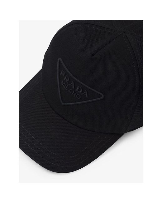 Prada Black Logo-embroidered Woven Baseball Cap X for men
