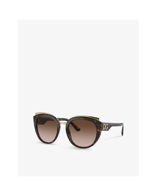 Dolce & Gabbana Brown Dg4383 Butterfly-frame Acetate Sunglasses
