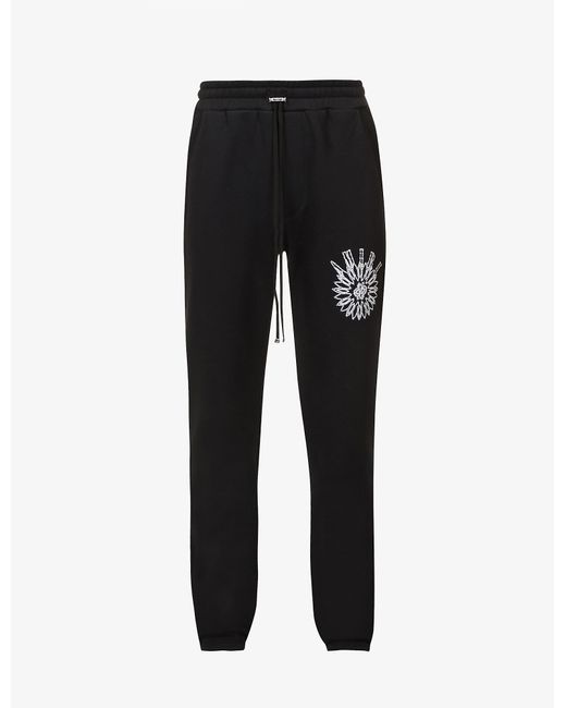 Amiri Crystal Stick Poke Tapered Cotton-jersey jogging Bottoms in Black ...