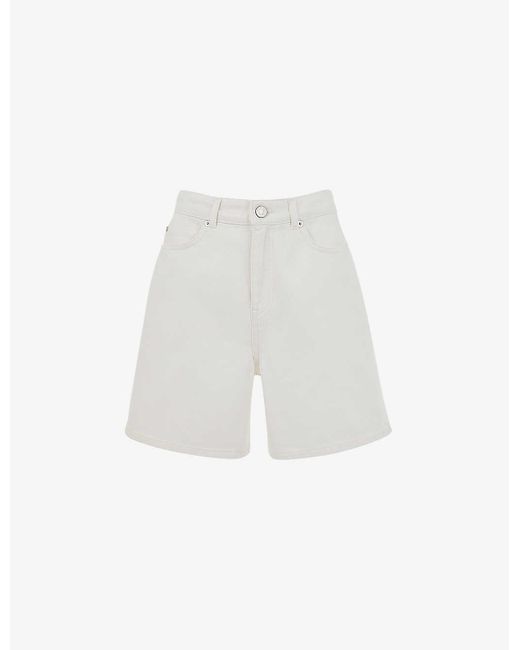 Whistles White Patch-pocket Regular-fit Denim Shorts