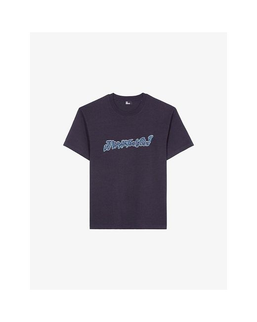 The Kooples Blue Branded Short-Sleeved Cotton-Jersey T-Shirt for men