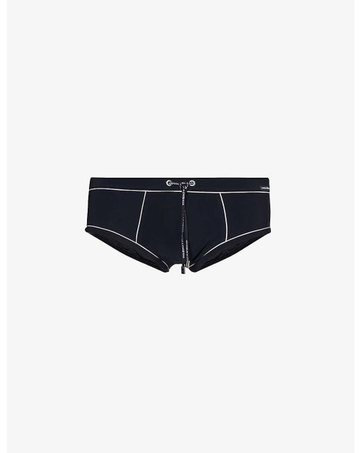 Dolce & Gabbana Blue Brand-patch Elasticated-waist Swim Briefs for men