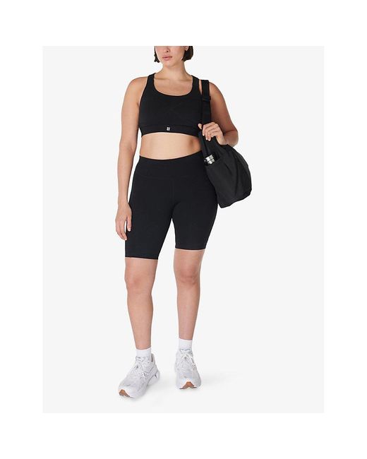 Sweaty Betty Black Power 9In Stretch-Woven Cycling Shorts