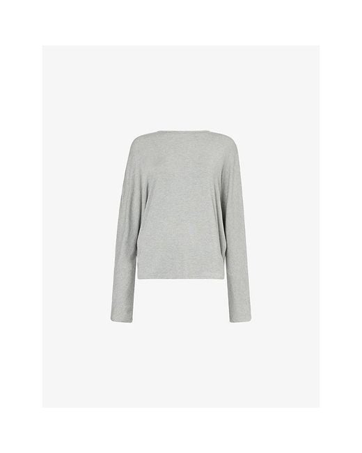 Calvin Klein Gray Ultra Soft Long-Sleeves Stretch-Woven Pyjama Top