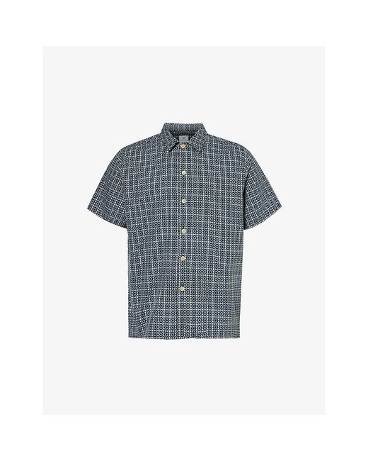 PS by Paul Smith Blue Repeat Cheque Regular-fit Cotton Shirt Xx for men