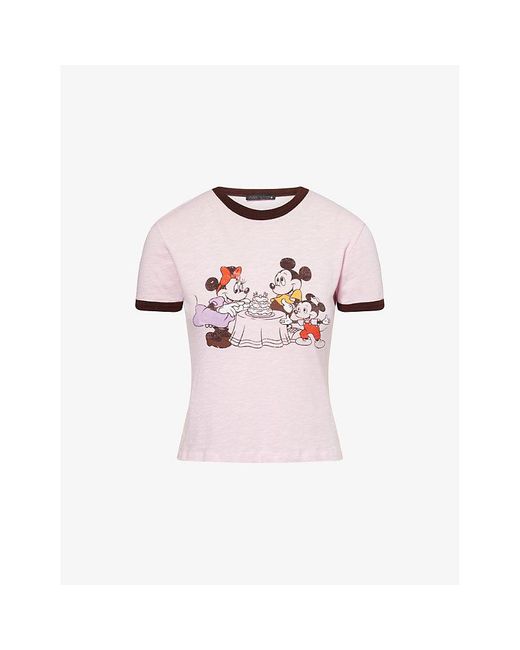 Harry Lambert X Disney Pink Harry Lambert For Zara X Disney Mickey Family Print Cotton-Jersey T-Shirt