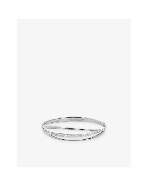 Monica Vinader White Nura Pavé18Ct Vermeil And Lab-Grown Diamond Bangle