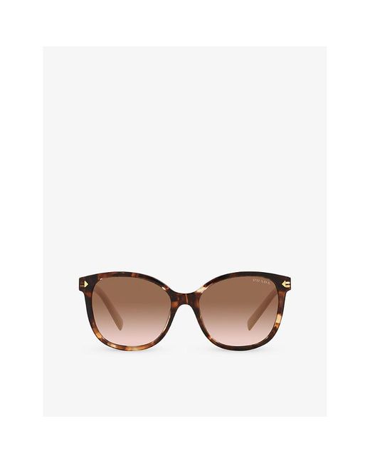 Prada Brown Pr 22zs Square-frame Tortoiseshell Acetate Sunglasses