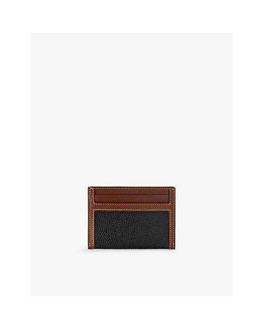 Mulberry Brown Continental Scotchgrain And Leather Credit Card Slip