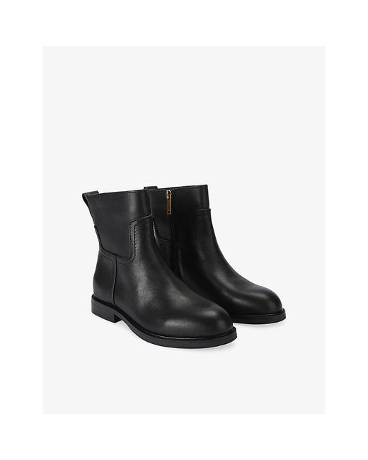 Kurt Geiger Black Sloane Leather Ankle Boots