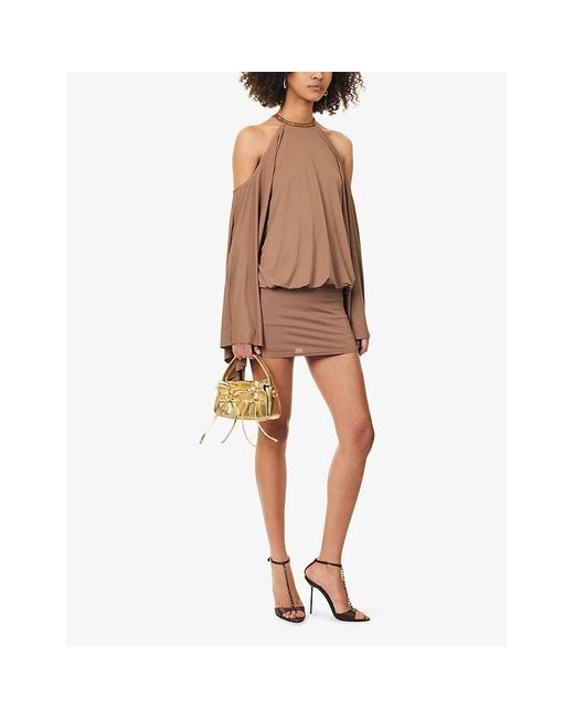 princess polly baby blue dress Opal Gingham Maxi Dress in Brown main image 1