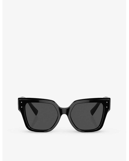 Dolce & Gabbana Black Dg4471 Square-frame Acetate Sunglasses