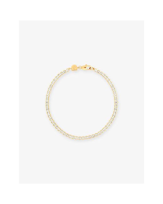 Astrid & Miyu Metallic Tennis 18Ct- Plated Brass And Cubic Zirconia Bracelet