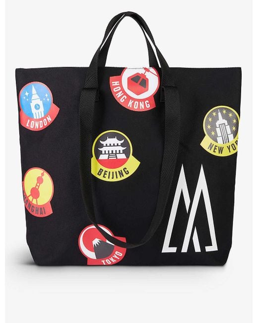 Moncler Genius City Patch Graphicprint Cottoncanvas Tote Bag in Black Lyst