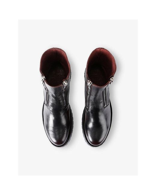 Officine Creative Black Loraine 026 Leather Ankle Boots