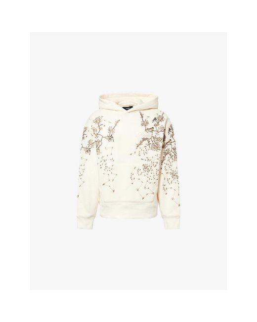 Amiri Natural Sparrow Embroidered Cotton Hoody for men