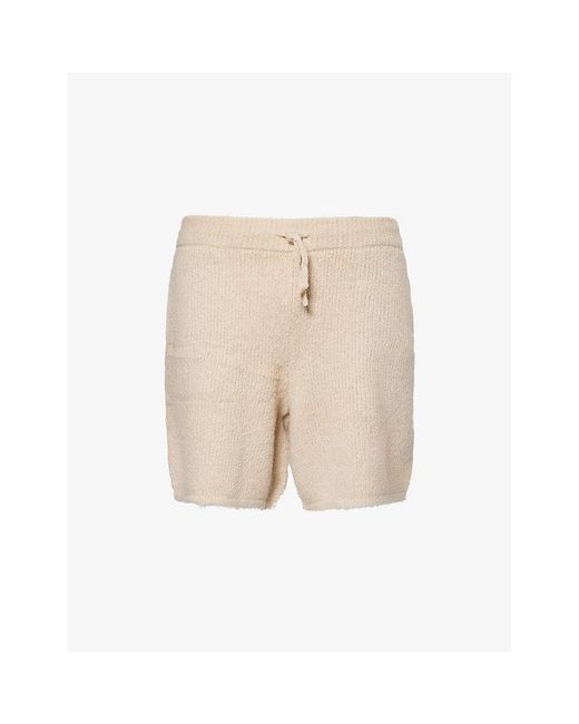 The Couture Club Natural Boucle Patch-Pocket Knitted Shorts for men