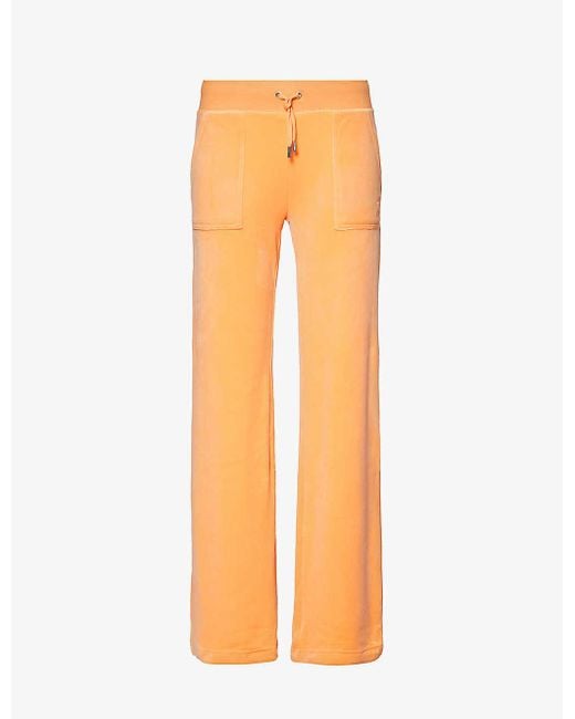 Juicy Couture Orange Del Ray Patch-pocket Velour jogging Bottoms