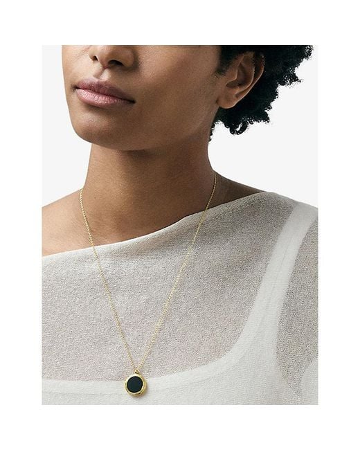 Astley Clarke White Stilla 18Ct And Onyx Locket Necklace