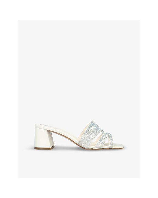 Gina White Antwerp Crystal-embellished Leather Sandals