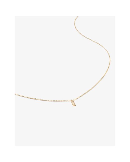 Monica Vinader White Small Letter I 14Ct- Pendant Necklace