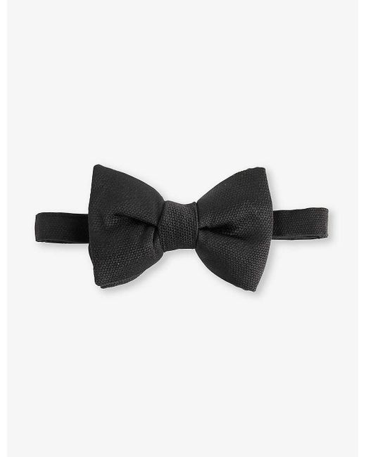 Tom Ford Black Adjustable Silk And Cotton-blend Bow Tie for men