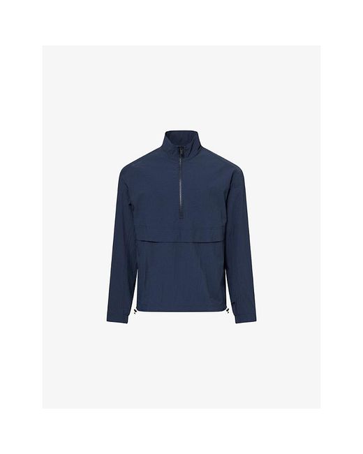 On Shoes Blue Courtside 1/2 Zip Eaze Stretch-Woven Jacket for men