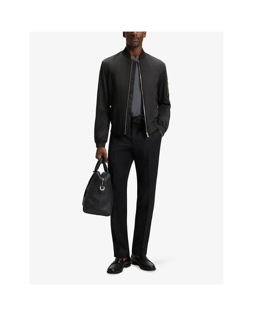 Boss Black Regular-Fit Zip-Up Woven Bomber Jacket for men
