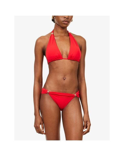 Melissa Odabash Red Grenada Hipster Bikini Bottoms