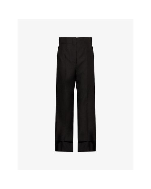 Khaite Black Rae Tailored Wool And Silk-Blend Trousers