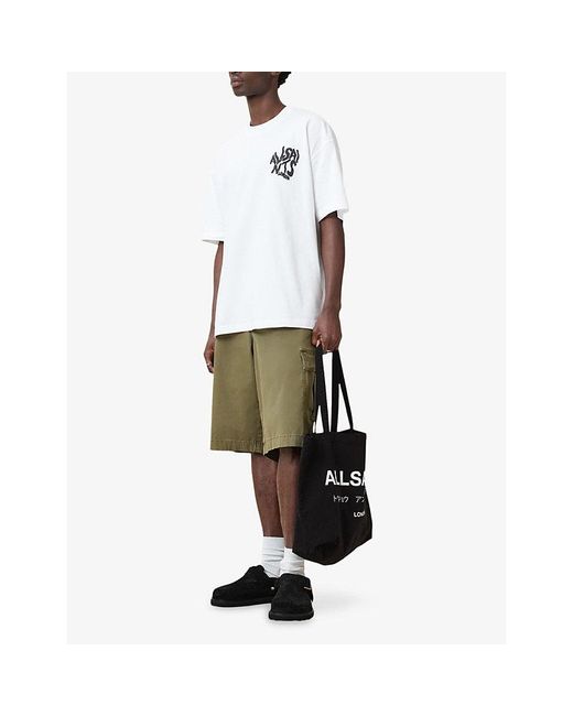 AllSaints White Orlando Crewneck Cotton T-Shirt for men