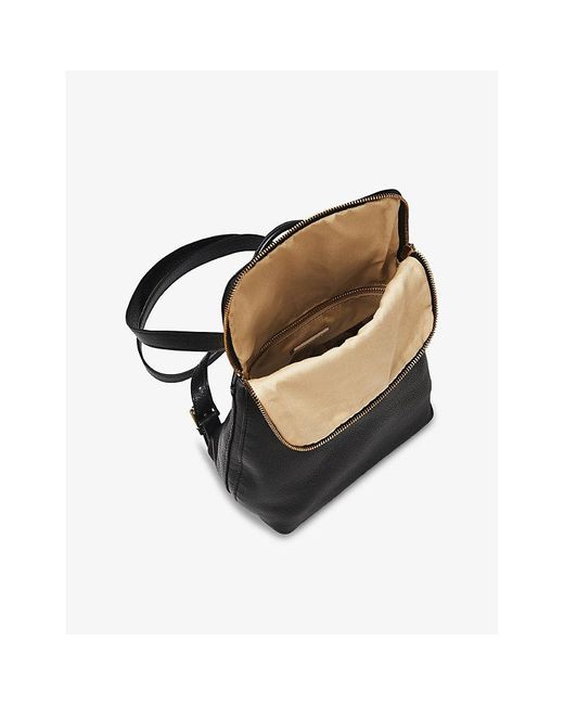 Whistles Black Verity Mini Leather Backpack