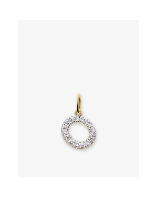 Monica Vinader White Initial O 14Ct- And Lab Grown Diamond Charm Pendant