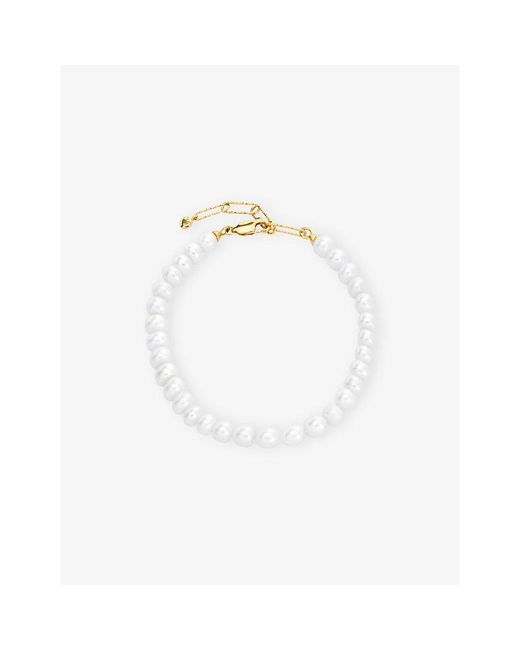 Monica Vinader White Nomade 18Ct Vermeil And Pearl Bracelet