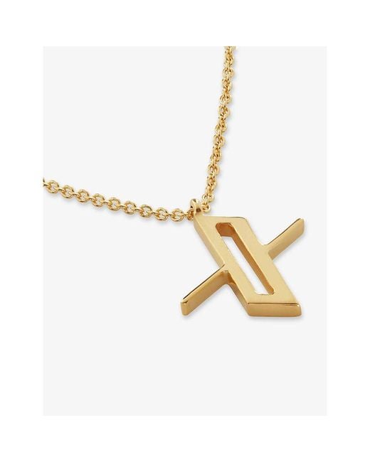 Monica Vinader Metallic Initial X 18Ct-Vermeil Plated 925 Sterling Necklace