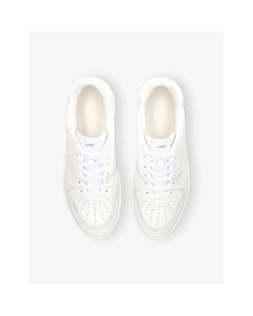 Arne White Arena Leather Low-Top Trainers for men