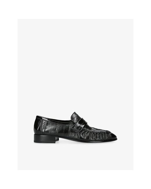 The Row Black Soft Eel Leather Loafers