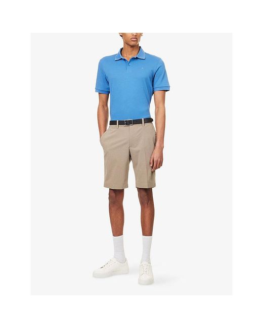 J.Lindeberg Blue Verse Knitted Polo Shirt for men