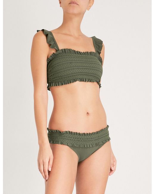 Tory Burch Costa Bandeau Bikini Top in Green | Lyst