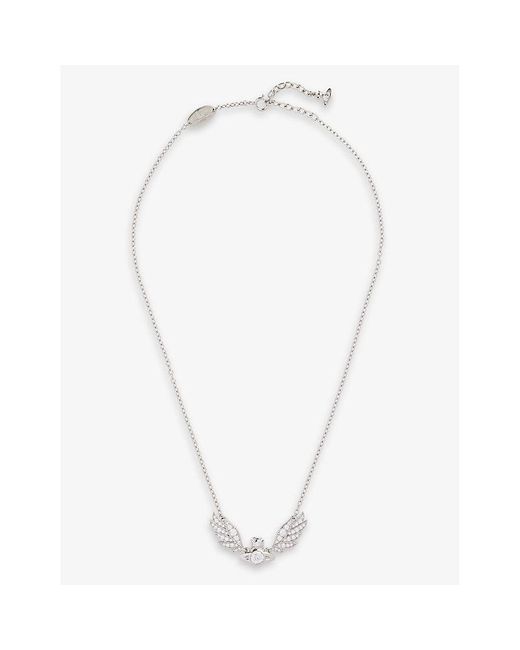 Vivienne Westwood White Dawna Orb-embellished Recycled-silver Necklace