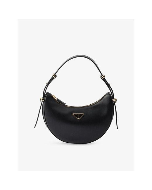 Prada Black Arqué Mini Leather Shoulder Bag