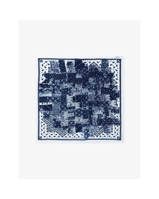 Zadig & Voltaire Blue Blondie Denim Bandana Silk Scarf