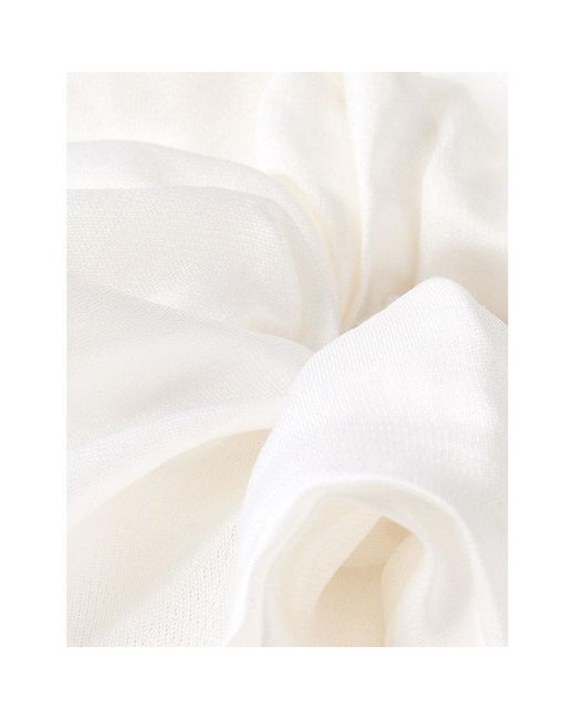 Sandro White Satin-Texture Elasticated Woven Scrunchie