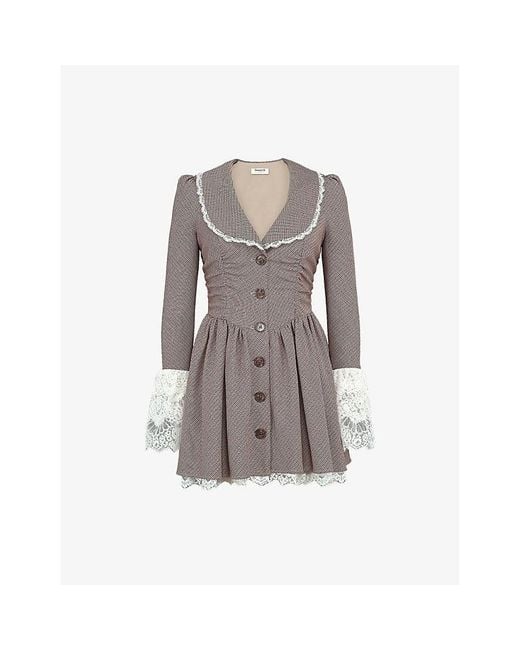 House Of Cb Gray Emmeliette Satin Mini Dress