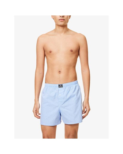 Polo Ralph Lauren Blue Gingham Relaxed-Fit Cotton Boxers Xxl for men