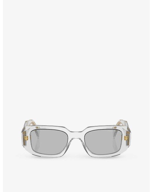 Prada Metallic Pr 17ws Rectangular-frame Acetate Sunglasses