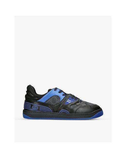 Gucci Basket And Canvas Low-top Trainers in Blue for Men | Lyst